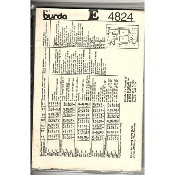 Burda Misses 10 to 22 Shorts, Tops, Skirt and Jacket Uncut Sewing Pattern New - Picture 2 of 2